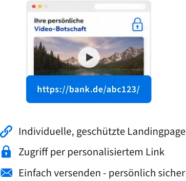 Persönliche Video-Botschaft auf geschützter Landingpage